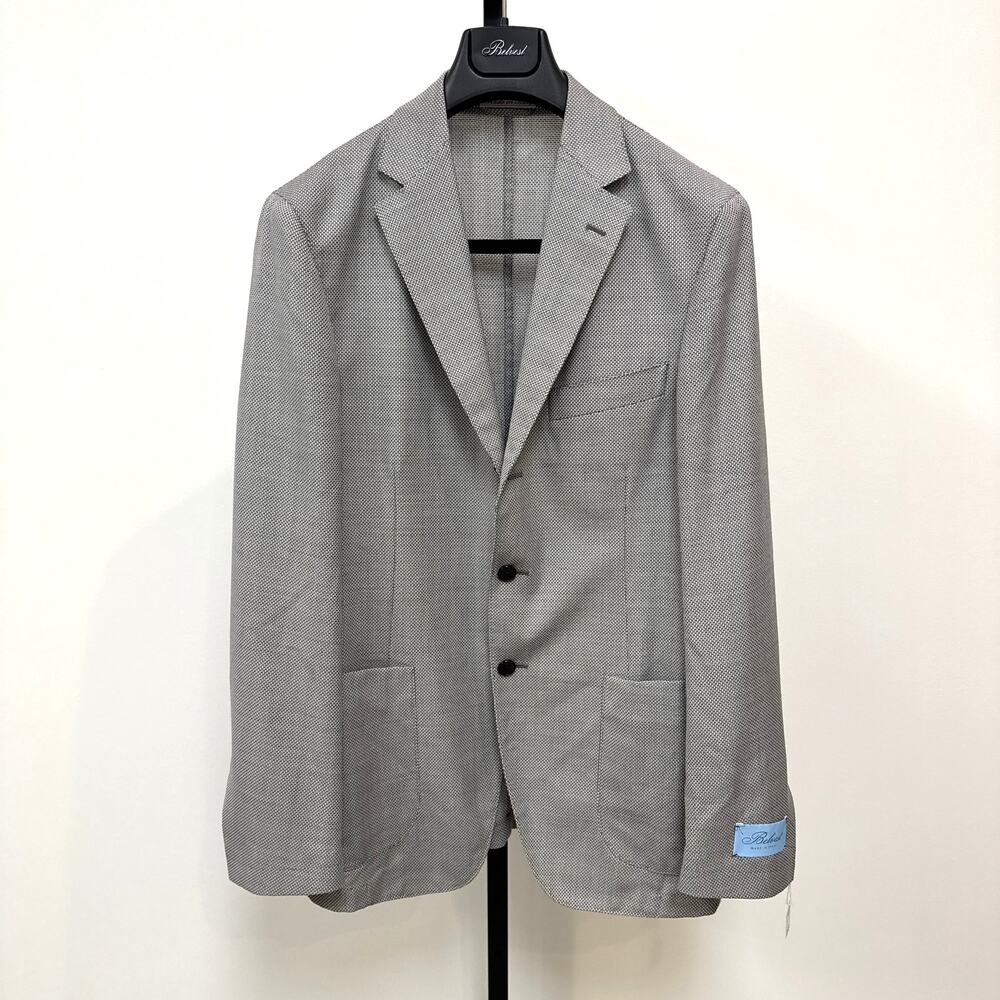 Belvest Wool Grey Houndstooth Unstructured Sport Coat 48 NEW Blazer Italian